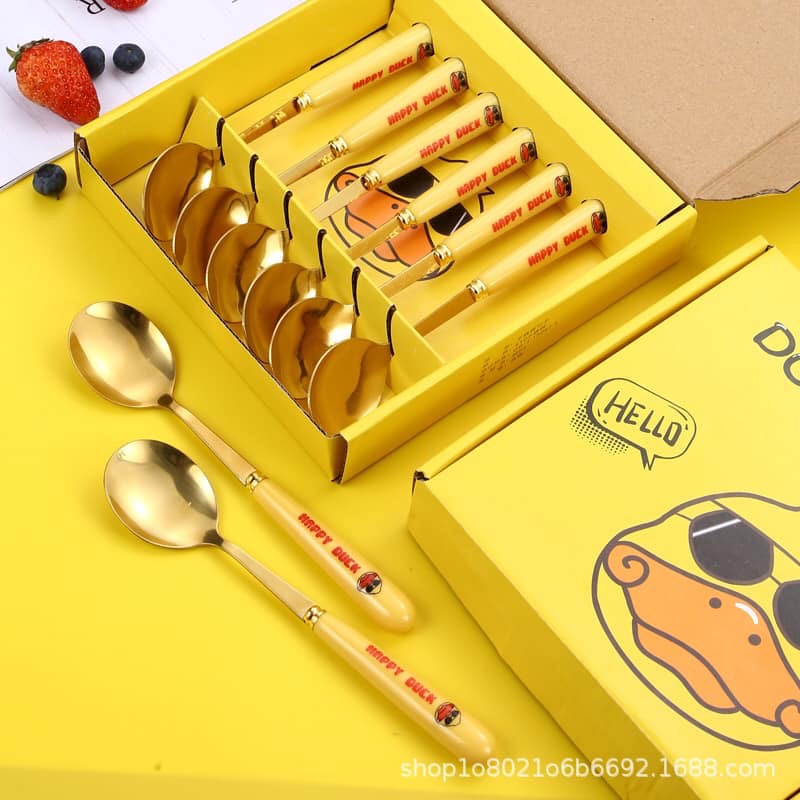 Sét 6 thìa mạ vàng