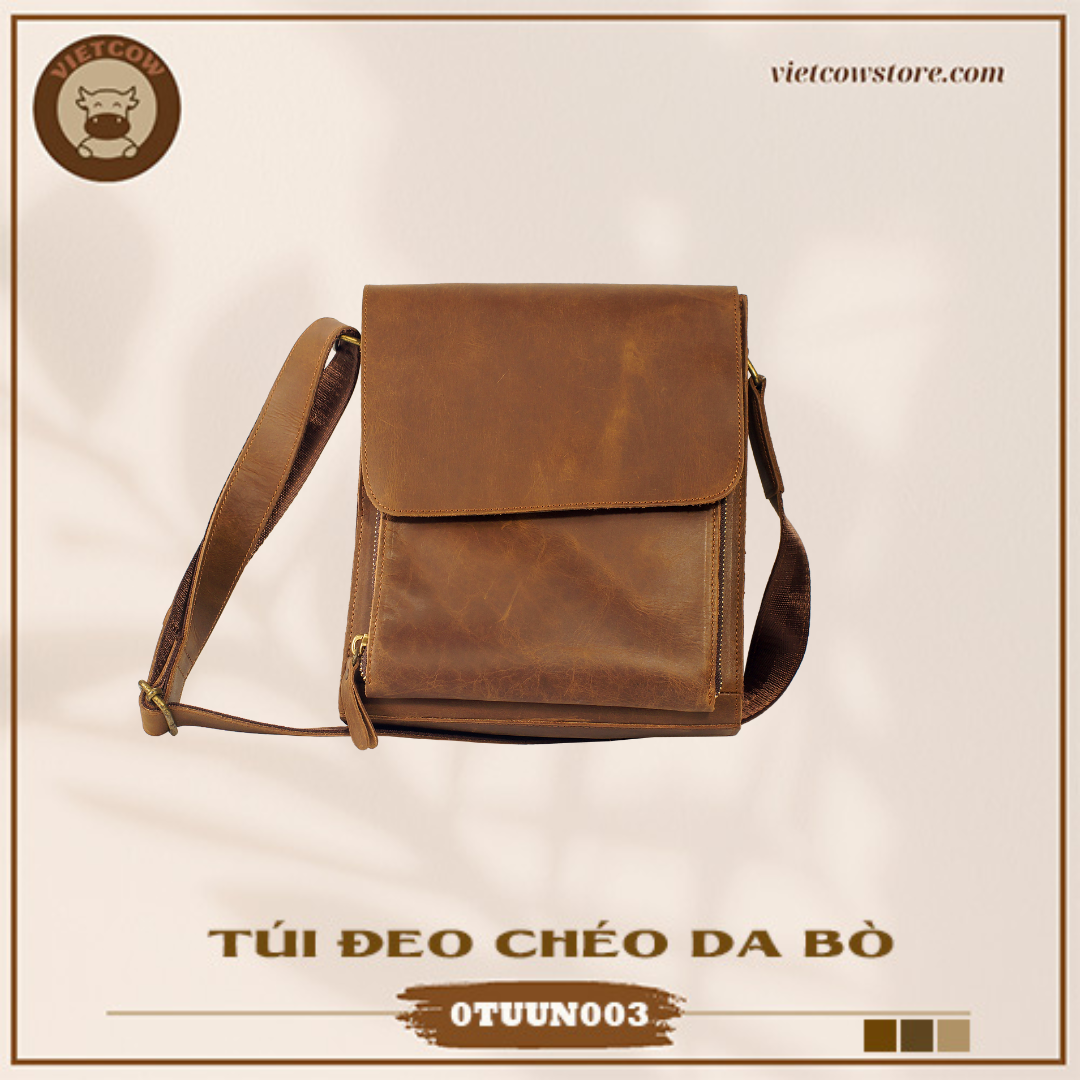 Túi Đeo Chéo Tablet Da Bò Sáp, Túi Đeo Chéo Da Bò Sáp Thời Trang_VietCow_0TUUN003