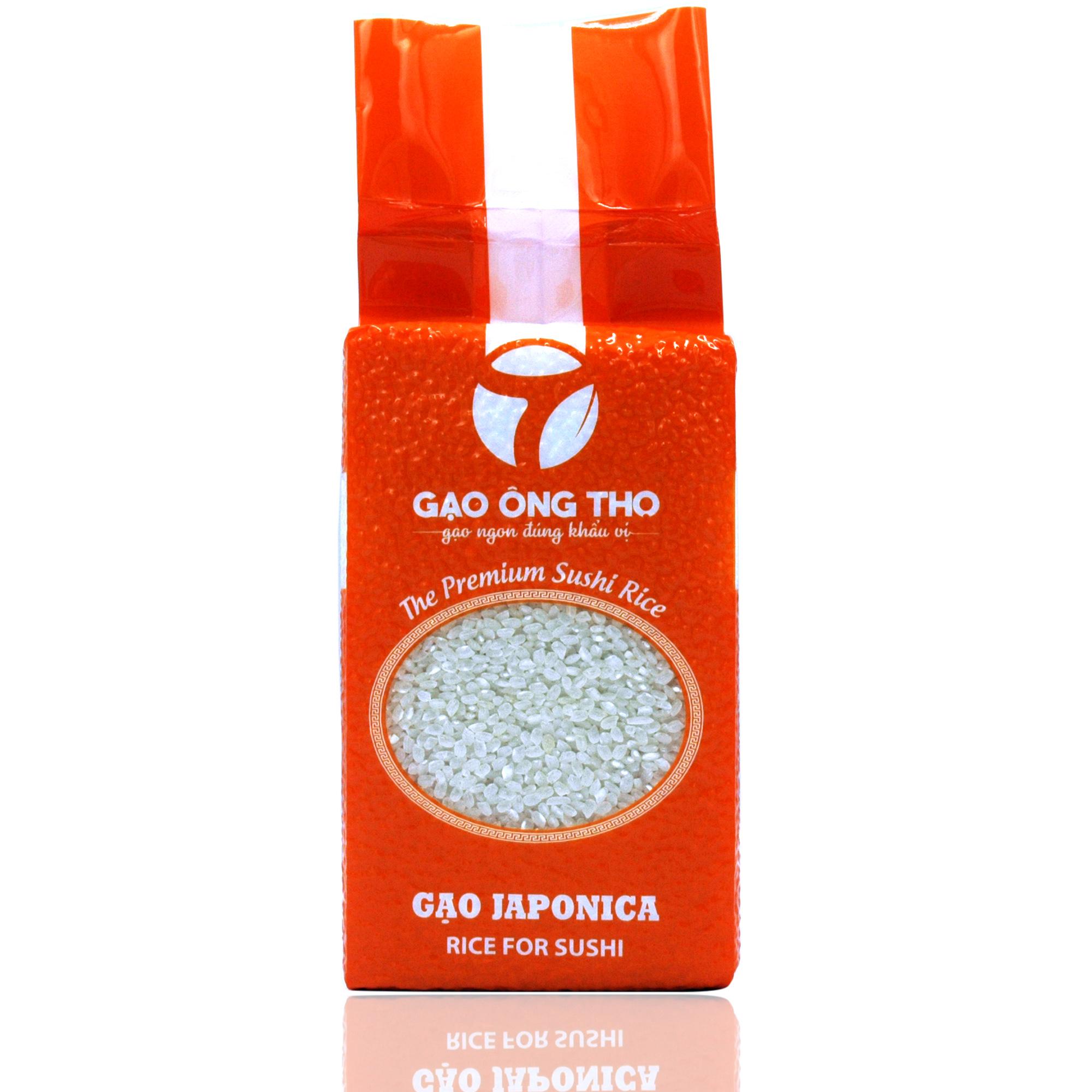 Gạo Nhật Japonica 1Kg - Gạo Ông Thọ - Gạo Hạt Tròn Đều, Dẻo Mềm, Ngọt Cơm