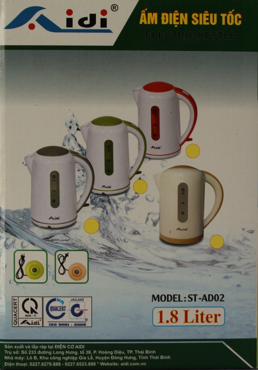 Ấm siêu tốc Aidi ST-AD02 1.8L