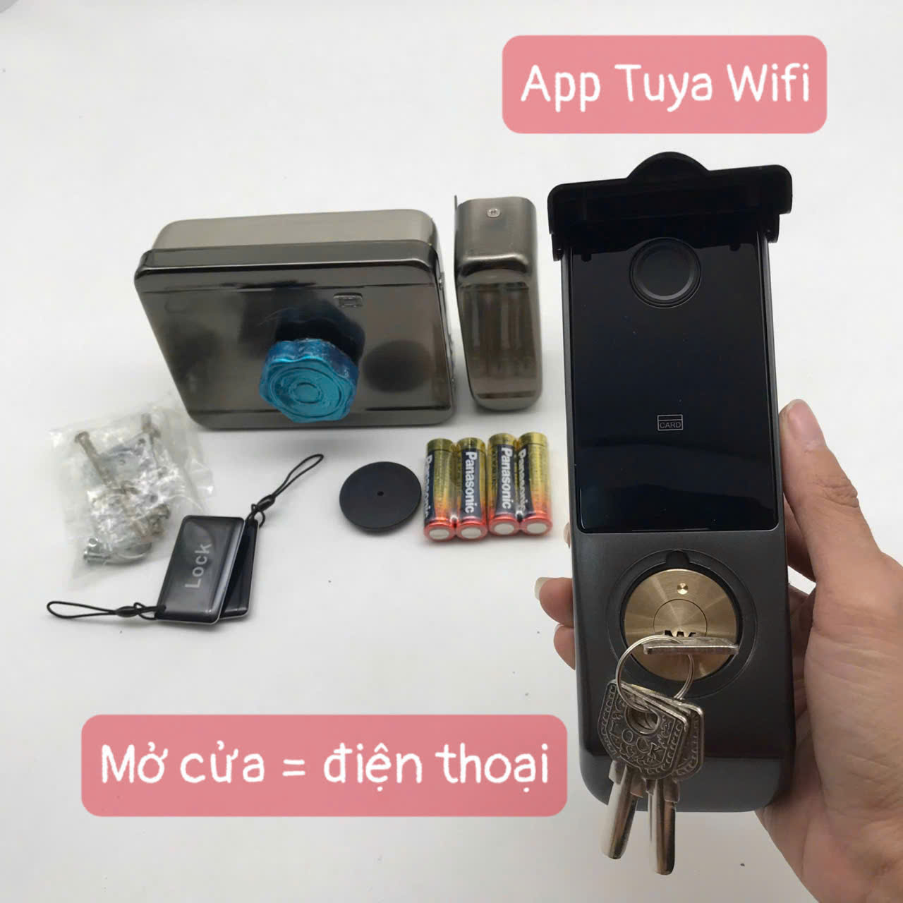 Khóa cửa thông minh chống nướcG04W.1M - 1 mặt vân tay + App Tuya wifi mở cửa từ xa ( Hàng nhập khẩu)