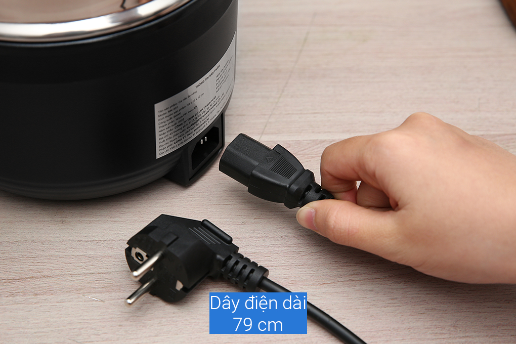 Nồi Nấu Đa Năng Mishio MK321 Dung Tích 1.5L Dành Cho 1-2 Người - Hàng Chính Hãng - Màu Đen