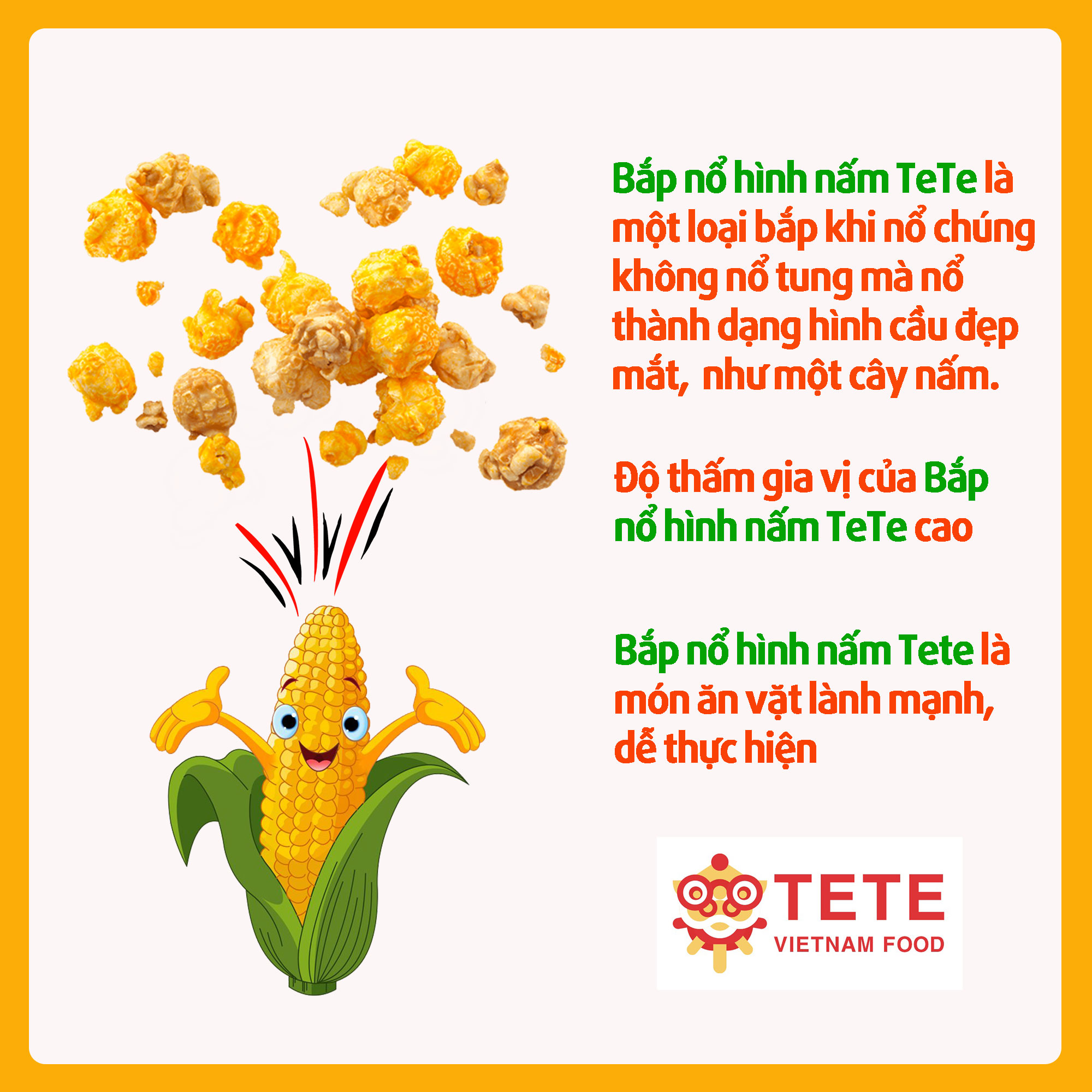 Bắp Mỹ Rang Bơ, Bắp Nỗ Rạp Chiếu Phim TETE 1kg