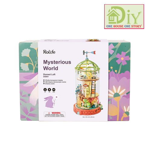 Mô hình chụp thủy tinh tự lắp ráp bằng gỗ 3D THẾ GIỚI HUYỀN ẢO - DOMED LOFT mã số DS001 - Quà tặng sinh nhật giáng sinh tự làm