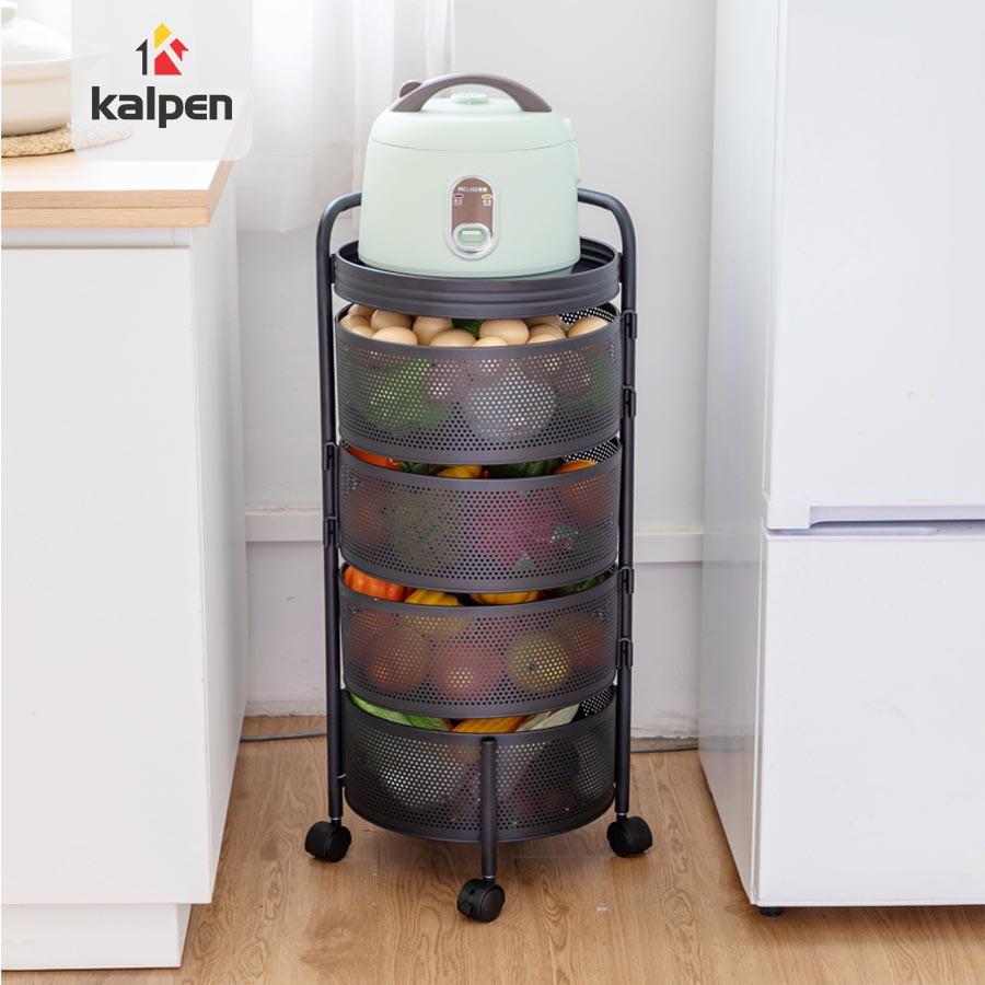 KỆ XOAY TRÒN Đựng Rau Củ Đồ Dùng Đa Năng Thông Minh 3 Tầng 4 Tầng 5 Tầng Kalpen, RHQM