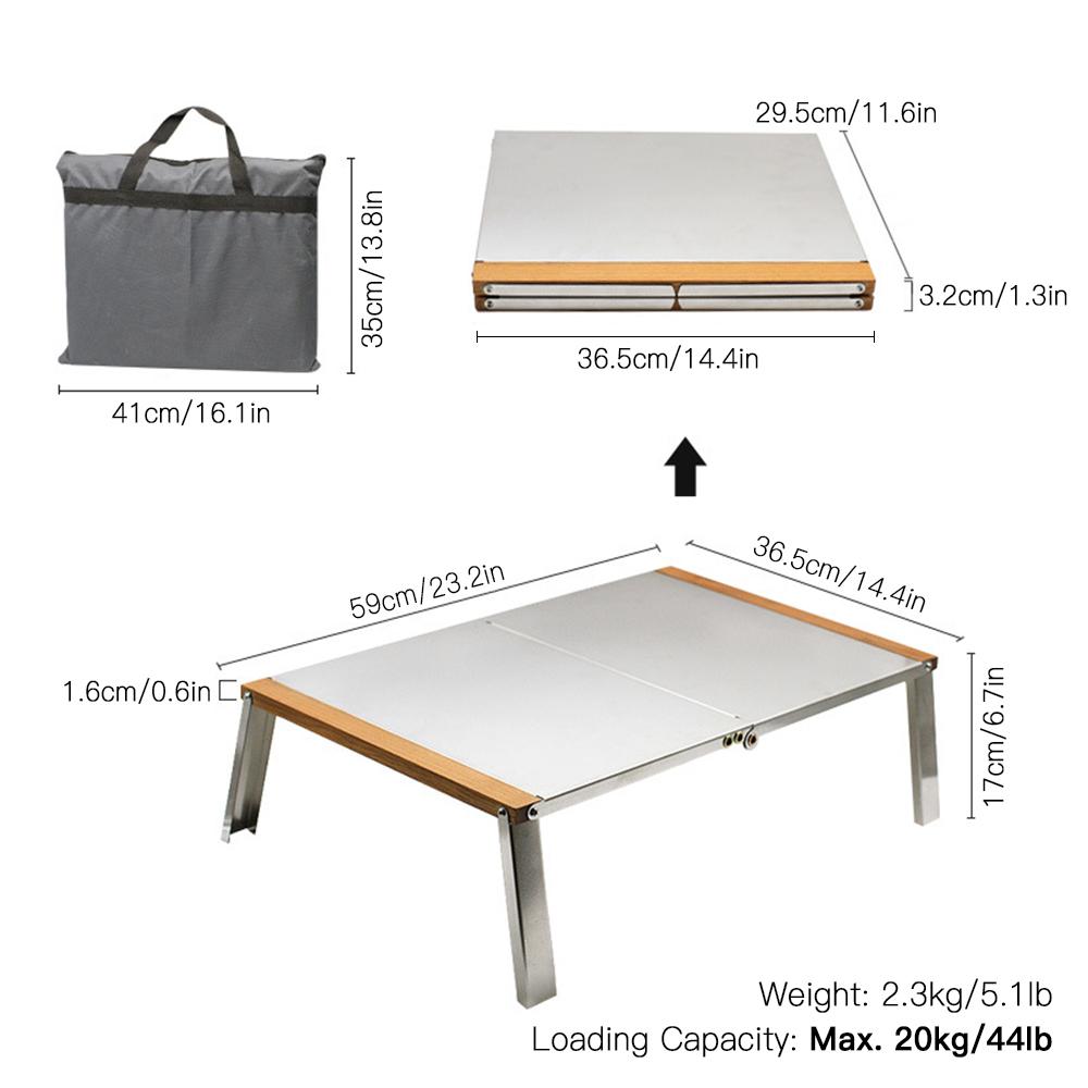 Bàn Gấp Có Túi Đựng Bằng Thép Không Gỉ