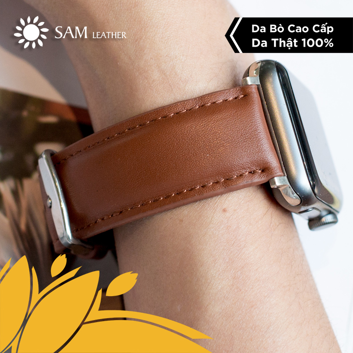 Dây Da Đồng Hồ Da Bò SAM Leather SAM011BW - Màu vàng bò, Lựa chọn màu sắc và chiều rộng tương thích ( Apple 1,2,3,4,5 - Đồng Hồ cổ Điển - Các Loại Swatch )