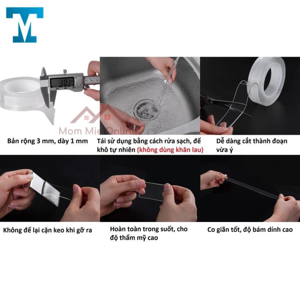 Cuộn băng dính hai mặt đa năng siêu bám, trong suốt, dài 1m - 5m - B140