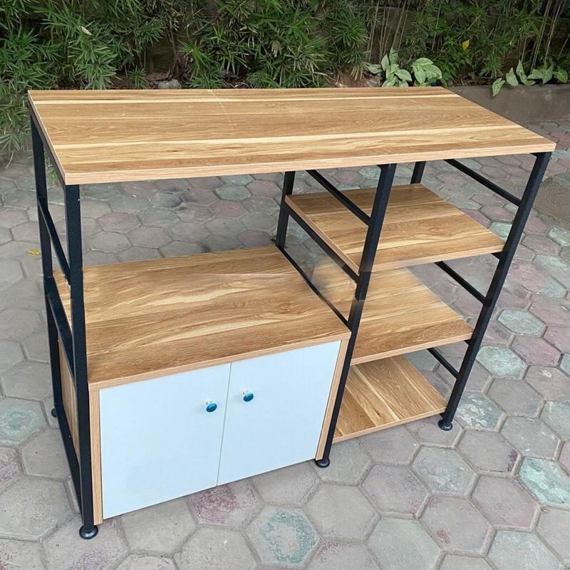 Kệ nhà bếp Để Lò Vi Sóng 2 tầng Kèm 3 ngăn đựng đồ đa năng tiện ích