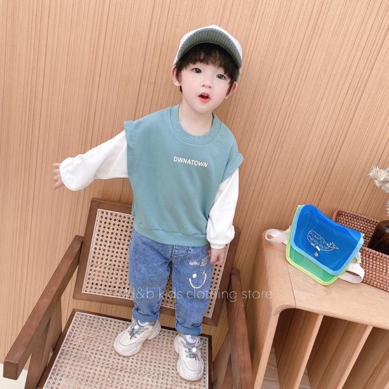 Set gấu + quần hip hop cho bé trai 8-17kg