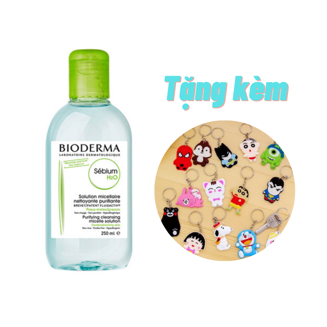 Nước Tẩy Trang Dành Cho Da Dầu Mụn BIODERMA Sébium H2O 250ml + Tặng 1 Móc Khóa Nhựa 2 Mặt