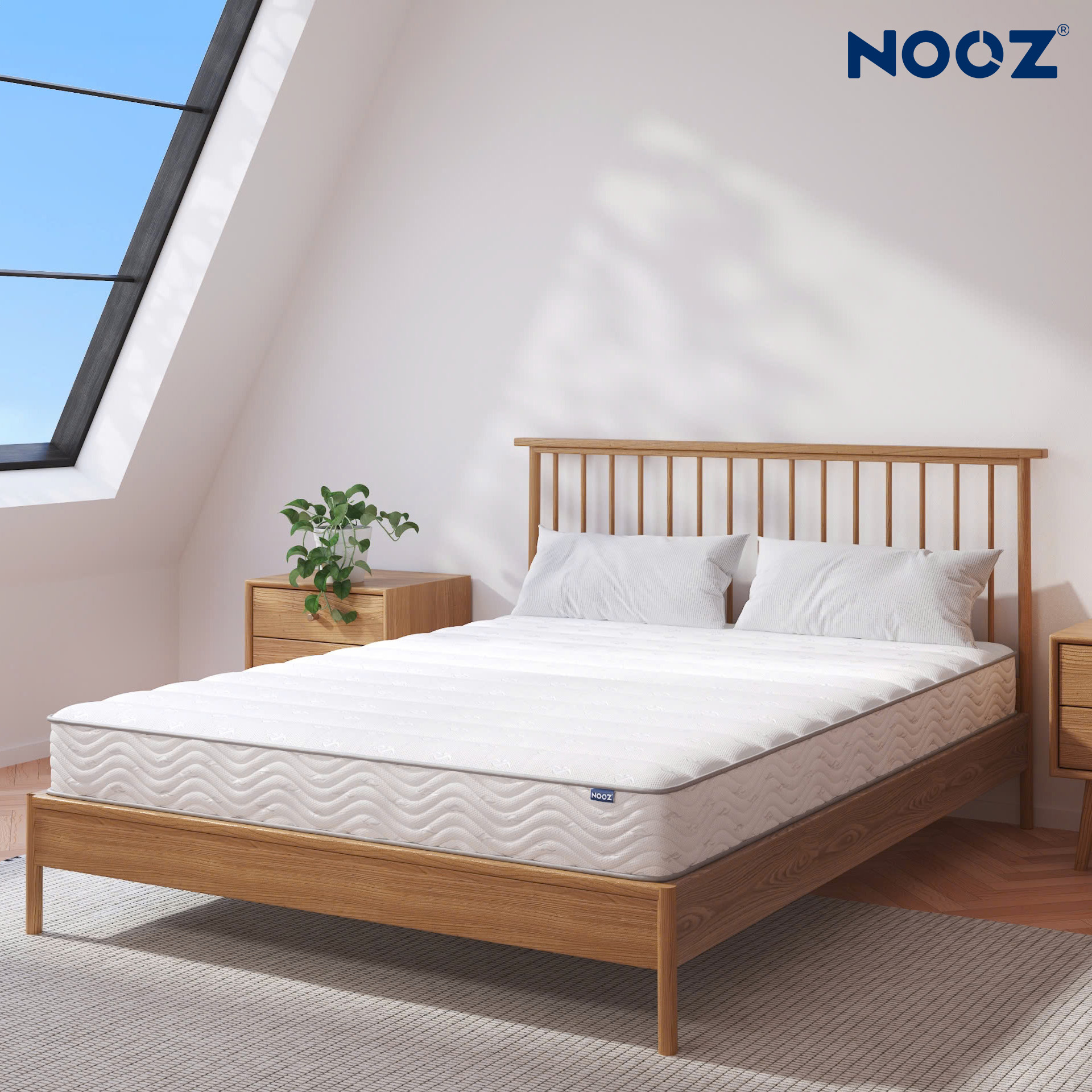 Nệm Foam Lò Xo Bonnell NOOZ Home Goods Mattress lò xo liên kết cùng tầng cao su non nâng đỡ