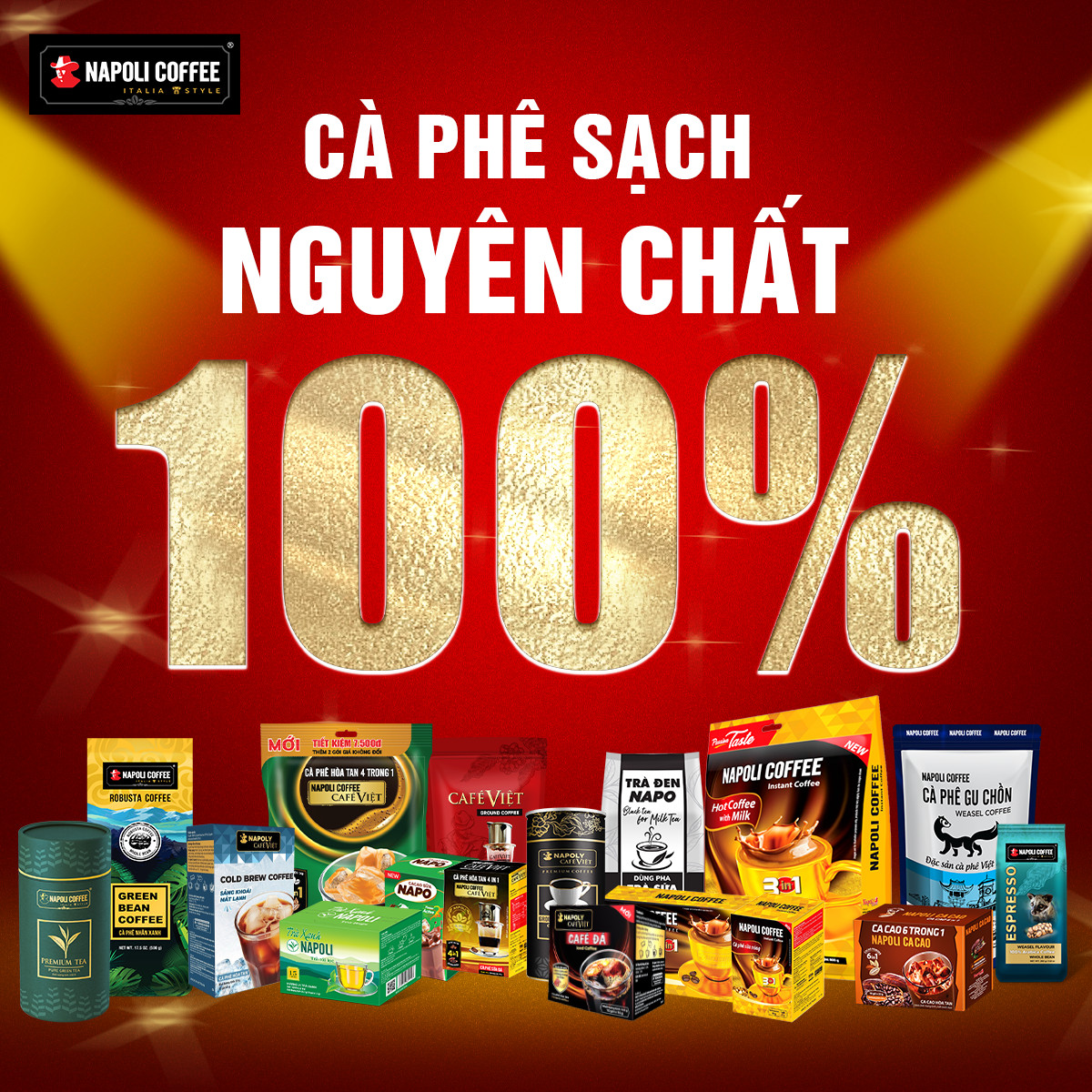 Cà phê cao cấp từ Arabica/Robusta Cầu Đất Rang Xay Napoli Premium Coffee 500g/lon - Cafe sạch, Vị Chua Thanh, Hậu Ngọt Dịu