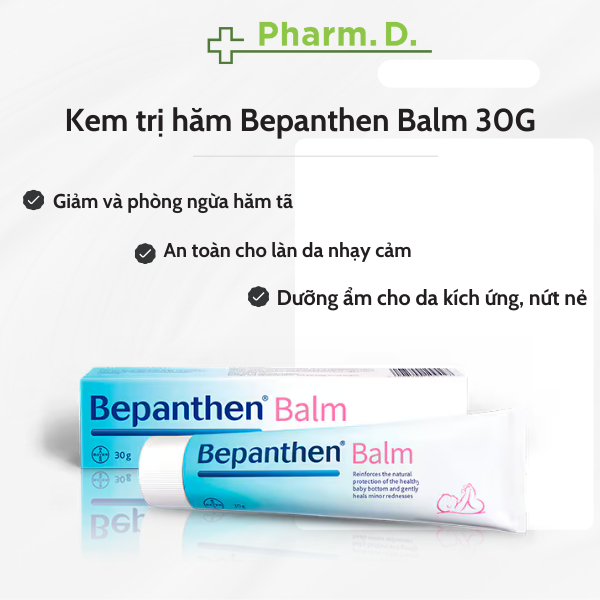[CHÍNH HÃNG] Thuốc Trị Hăm Tã, Kích Ứng Bepanthen Balm 30G 1'S Dùng Cho Trẻ Em Và Người Lớn