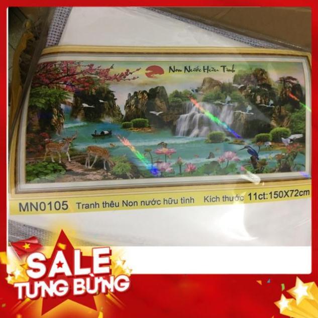 Tranh thêu Phong Cảnh non nước hữu tình 150x70cm