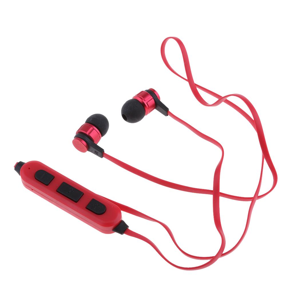 Bluetooth Headphones with TF Card Slot,Sweatproof Wireless In Ear Earbuds Headsets Bluetooth 4.2 Noise Cancelling Sports Magnetic Bluetooth Wireless Sports Headset