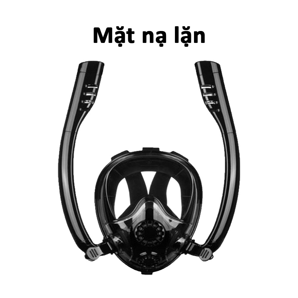 Mặt nạ bơi lặn biển xoay 360 độ full face 2 ống thở đôi có mount gắn Gopro và ốp chụp dành cho Iphone Legaxi