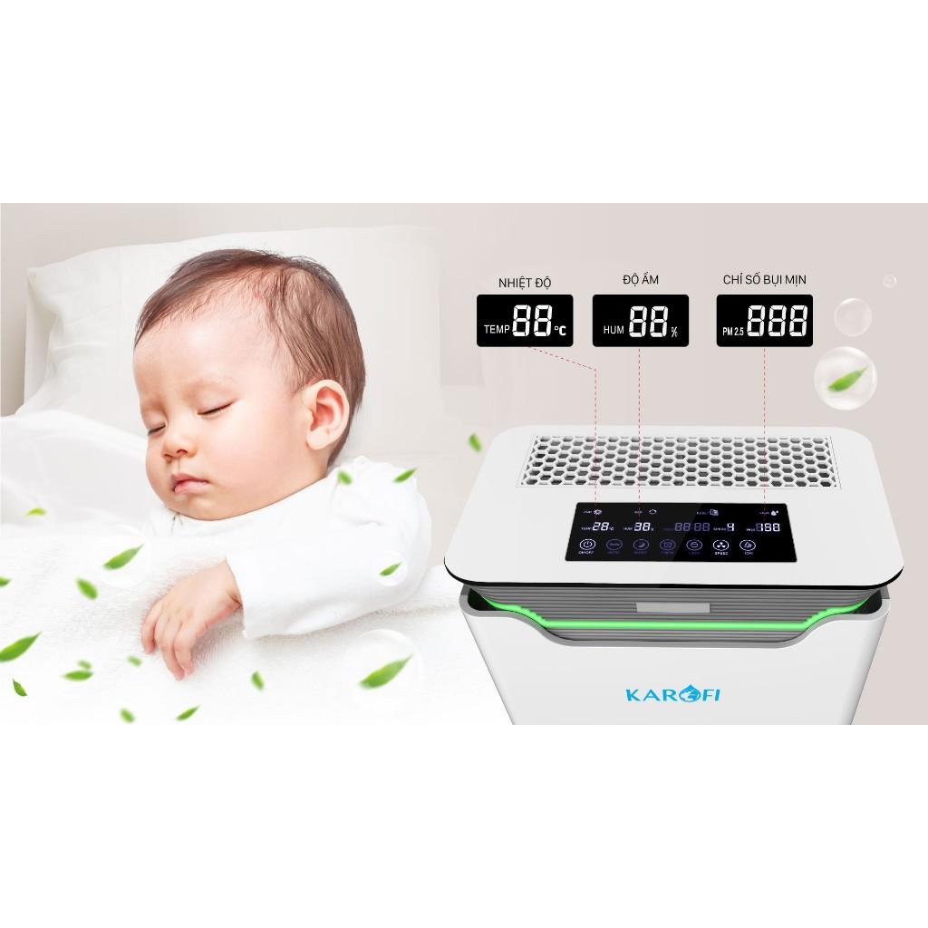 Máy lọc không khí Karofi KAP-317; Lọc 8 cấp; Sơ lọc; Nano bạc; HEPA; Cacbon hoạt tính; Tạo ẩm - Hàng Chính Hãng