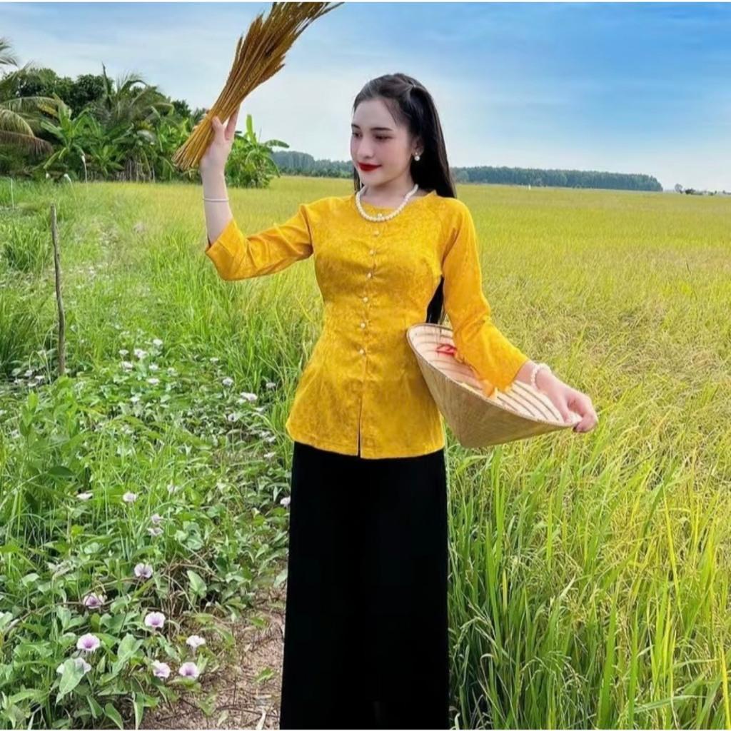 Áo bà ba gấm truyền thống 159k có bán lẻ áo lẻ quần riêng chọn phối màu bán giá sỉ big