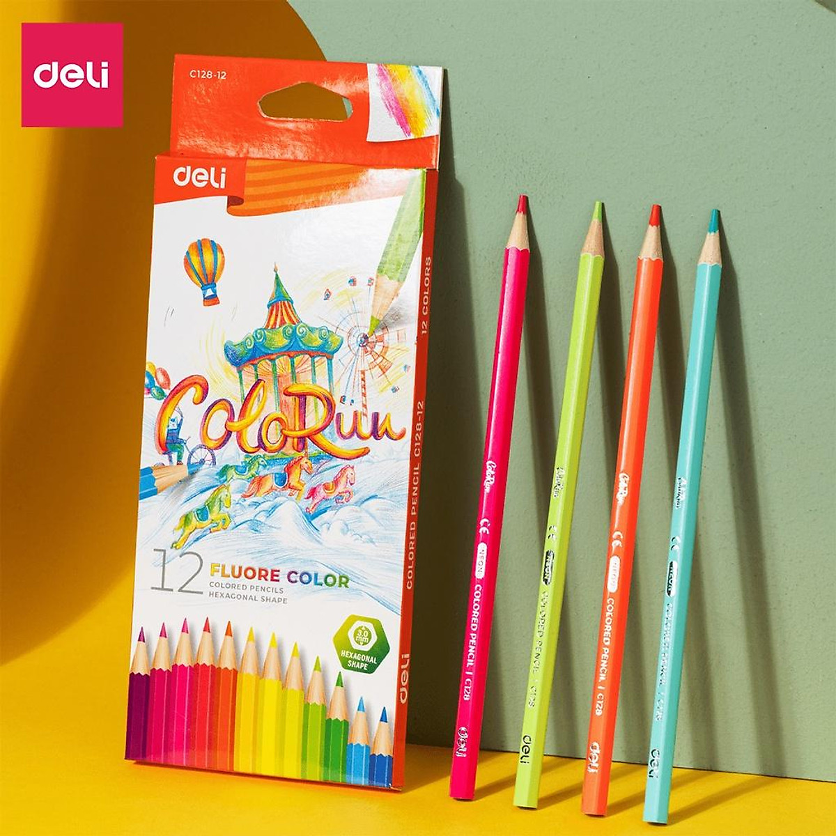 Hộp 12 Cây Bút Chì Màu Deli Đầu Chì 3mm Colorun EC130-12