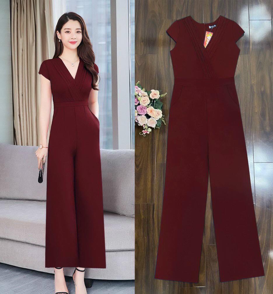 Jumpsuit Dài Thiết Kế Jumsuit dài ống suông  ly ngực xinh xắn