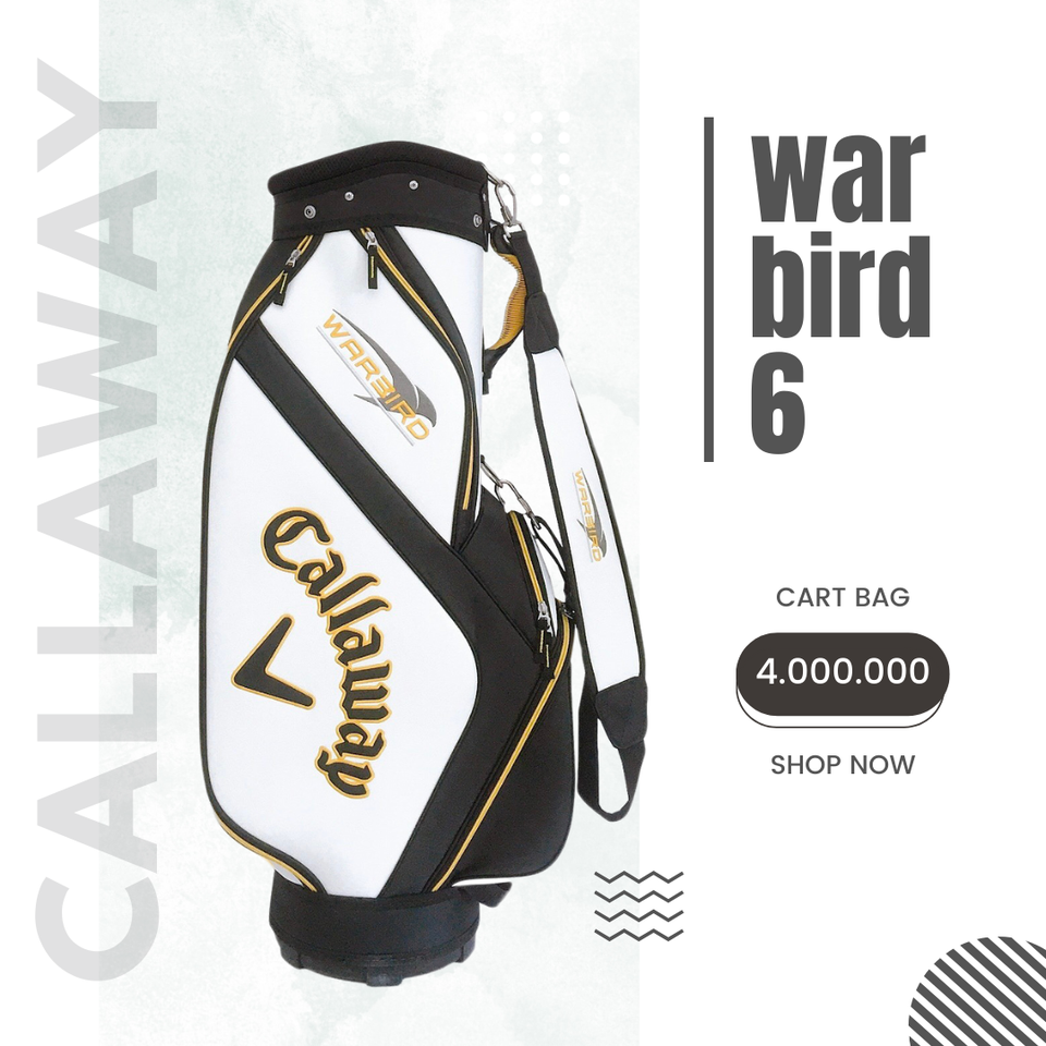 (Chính Hãng) Túi Đựng Gậy Golf Callaway Warbird 6 - Túi Cart Bag 5 Ngăn Tiện Lợi Cho Nam