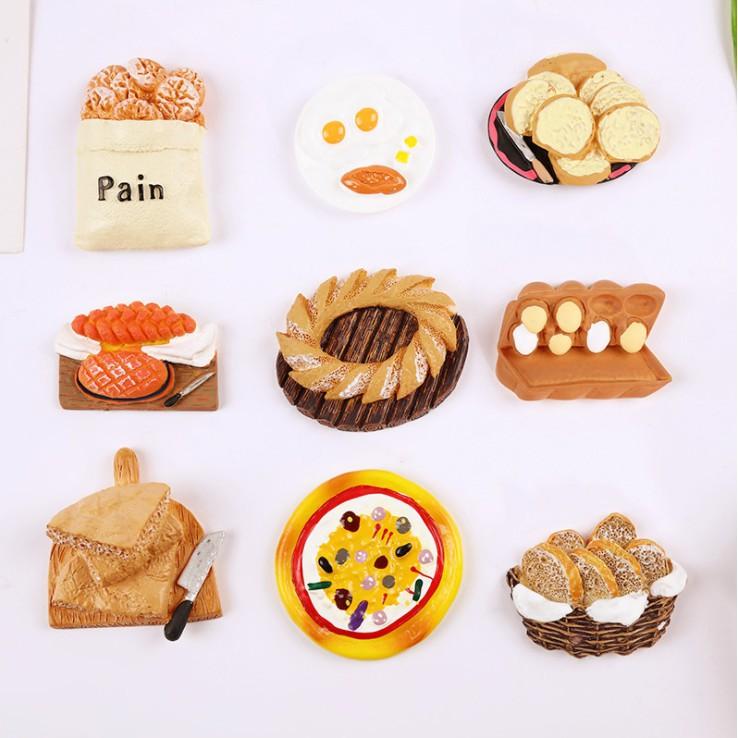 *HN* Charm các mẫu mô hình đồ ăn kiểu Pháp cho các bạn trang trí nam châm tủ lạnh, dán ốp điện thoại, DIY