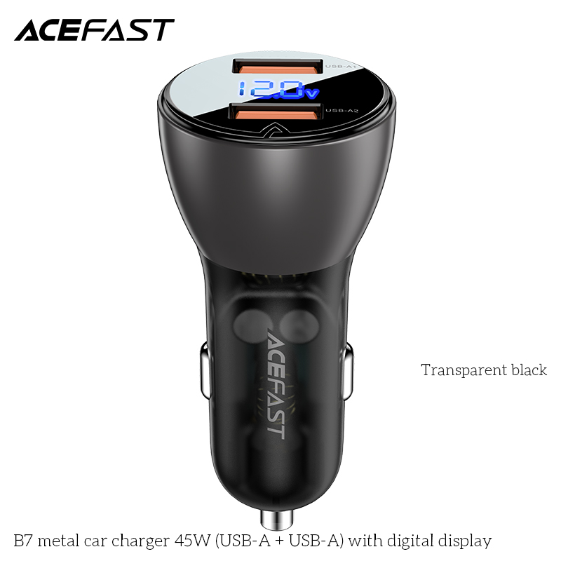 Sạc ô tô Acefast 45W 2 cổng USB-A - B7 Hàng chính hãng Acefast