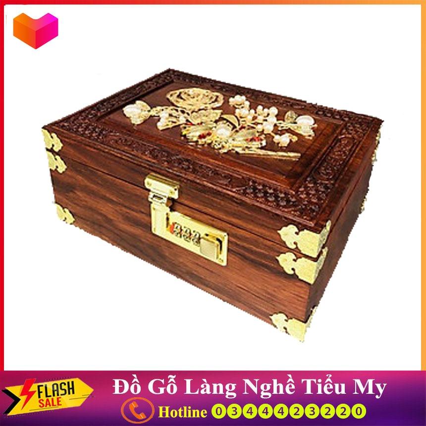 Hộp đựng trang sức gỗ hương ta , khoá mật mã, khóa bằng đồng đẹp sang trọng