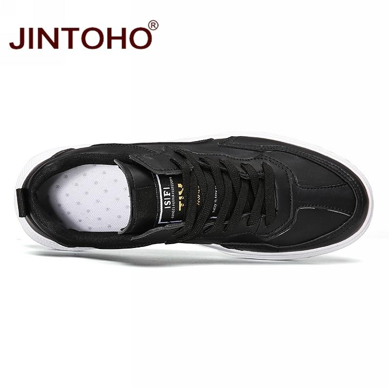 JINTOHO Fashion Men Leather Shoes Brand Male Shoes White Leather Sneakers For Men Casual 2020 Leather Flats Shoes