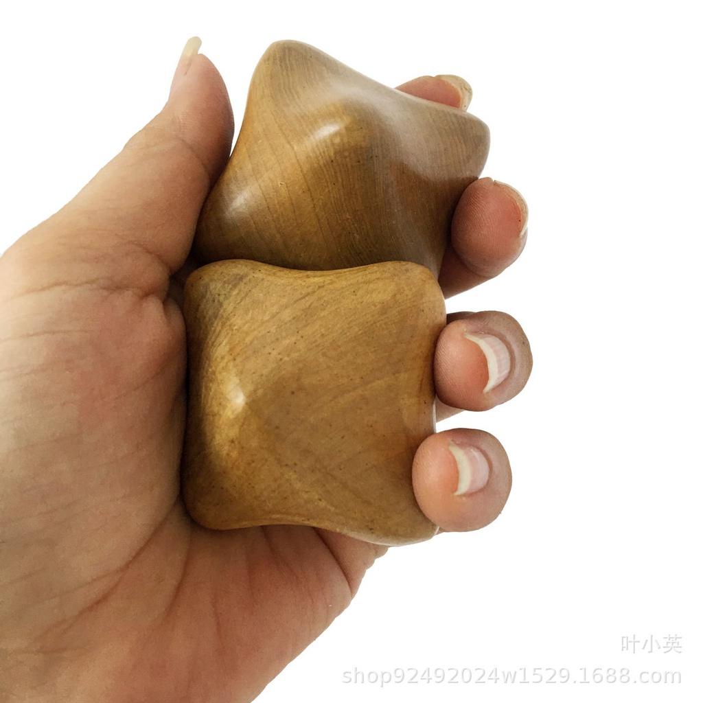 Combo 2 dụng cụ ấn huyệt lòng bàn tay hình lục giác bằng gỗ thơm giảm tê bì tay, dụng cụ massage tay