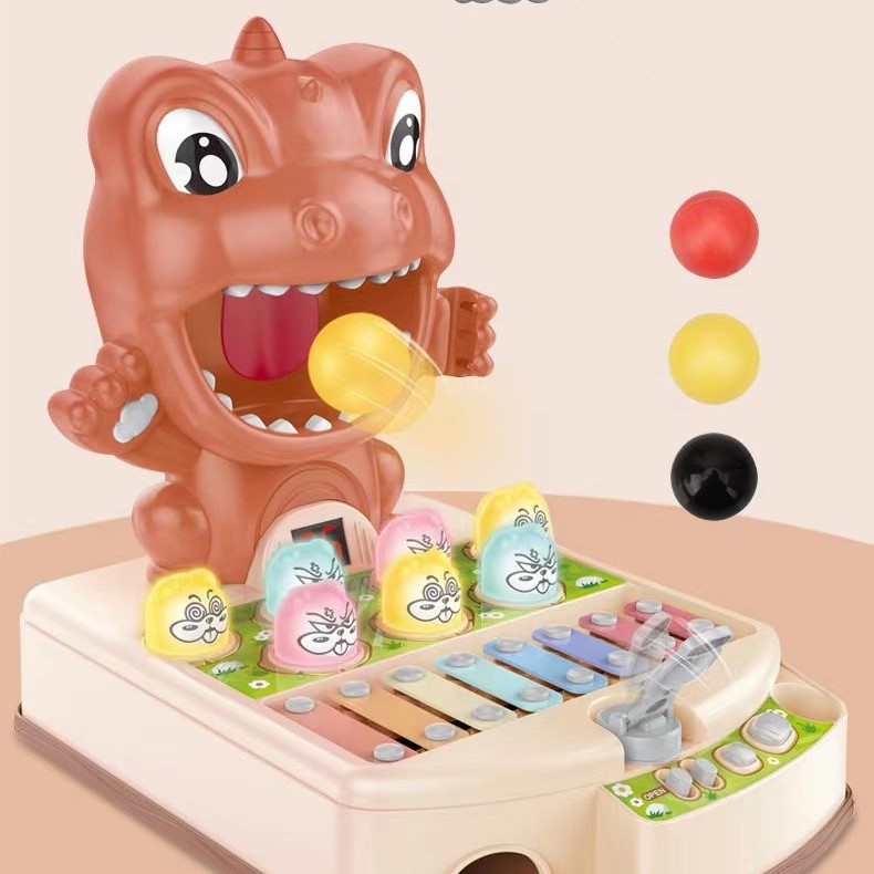Đồ chơi đập chuột hình khủng long đa năng cho bé 1 2 tuổi sơ sinh có đèn nhạc vui nhộn, quà tặng sinh nhật trẻ em