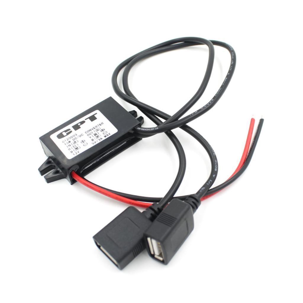 Dual Double 2 USB DC-DC Car Converter Module 12V To 5V 3A 15W Power Adapter
