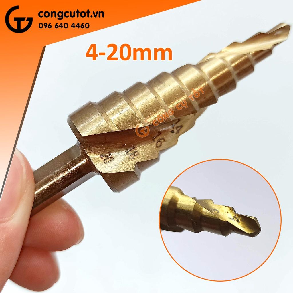 Mũi khoan tháp xoắn chuôi tròn 4-20mm