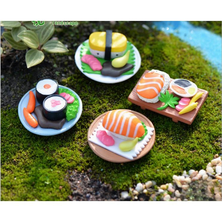 Mô hình món ăn sushi kích thước 1.7 x 4.8cm để trang trí tiểu cảnh, bonsai, nhà búp bê