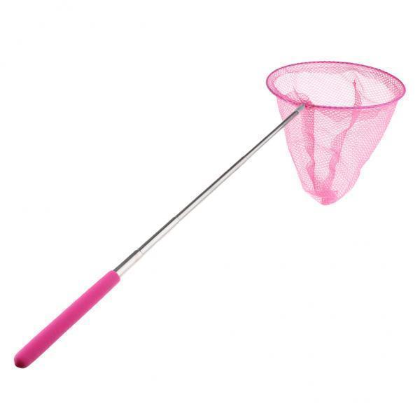 2x Kids Pond Fishing Telescopic Butterfly Bug Catcher Pink