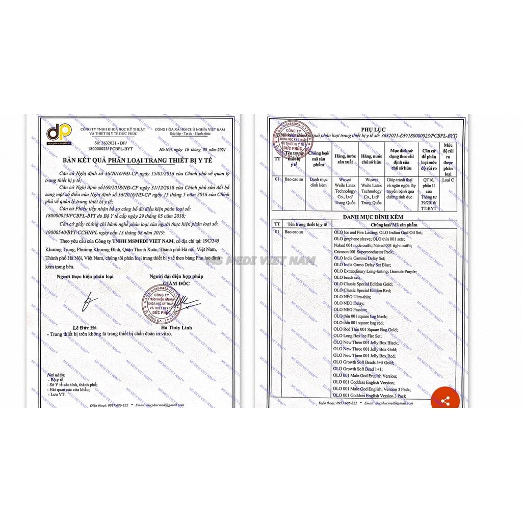 Bao cao su OLO Siêu mỏng, gel bôi trơn gốc nước + 1 bi 3cm tăng kích thước, kích thích điểm G.