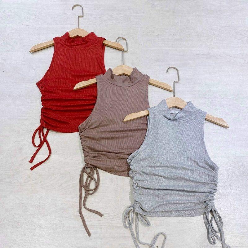 Áo Croptop Lọ Rút Dây Bên Hông 2 Lớp Siêu Xinh Siêu Đẹp
