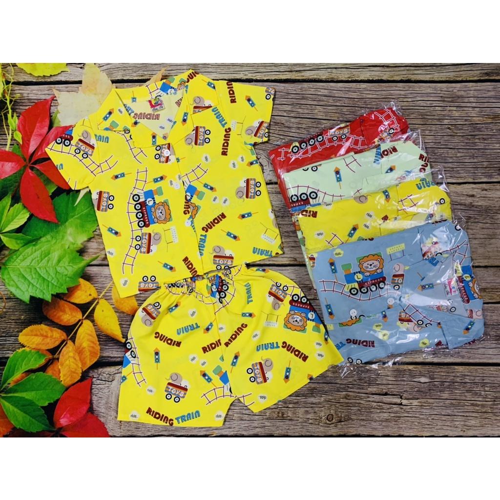 Bộ Lụa Pijama Tay Ngắn Bé Trai (8-14kg) (giao màu ngẫu nhiên