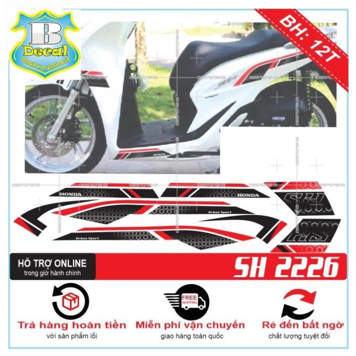 TEM XE SH 2020 TRẮNG ĐỎ CÓ BỬNG