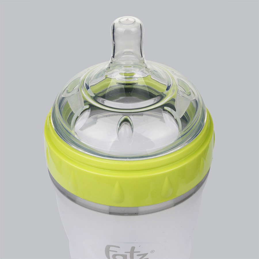 Bình Sữa Silicon Cổ Siêu Rộng 180ml Fatzbaby FB0180C - Màu