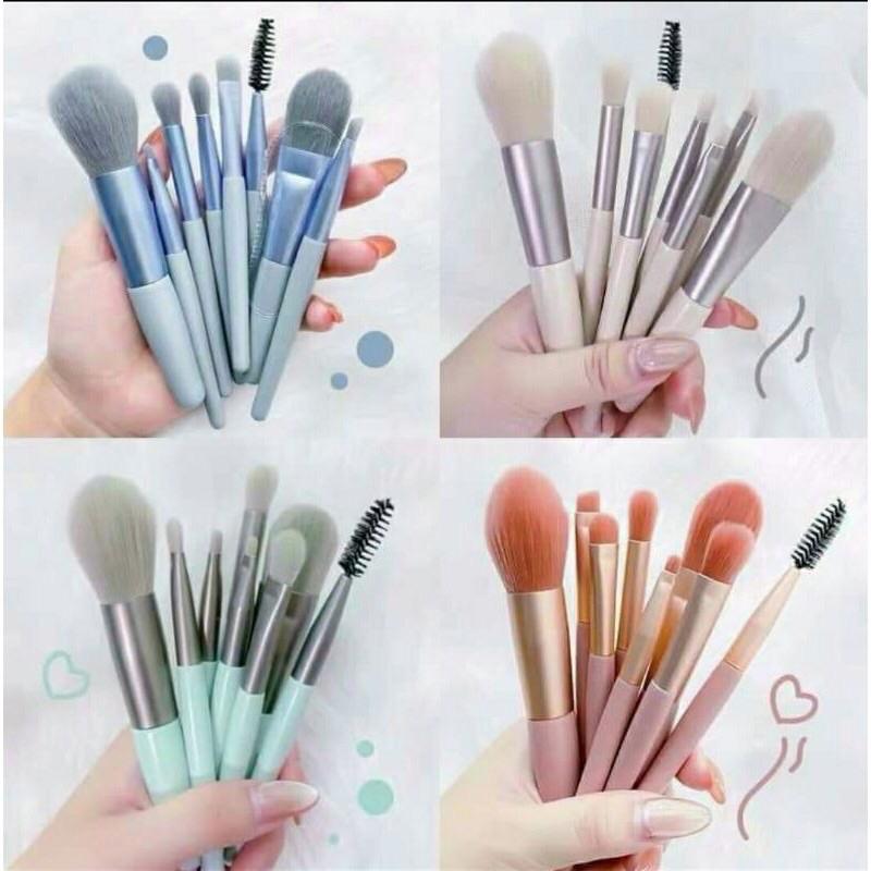 Bộ cọ trang điểm 8 món kèm túi đựng siêu mềm mượt - Set 8 cọ trang điểm cute kèm túi Zip