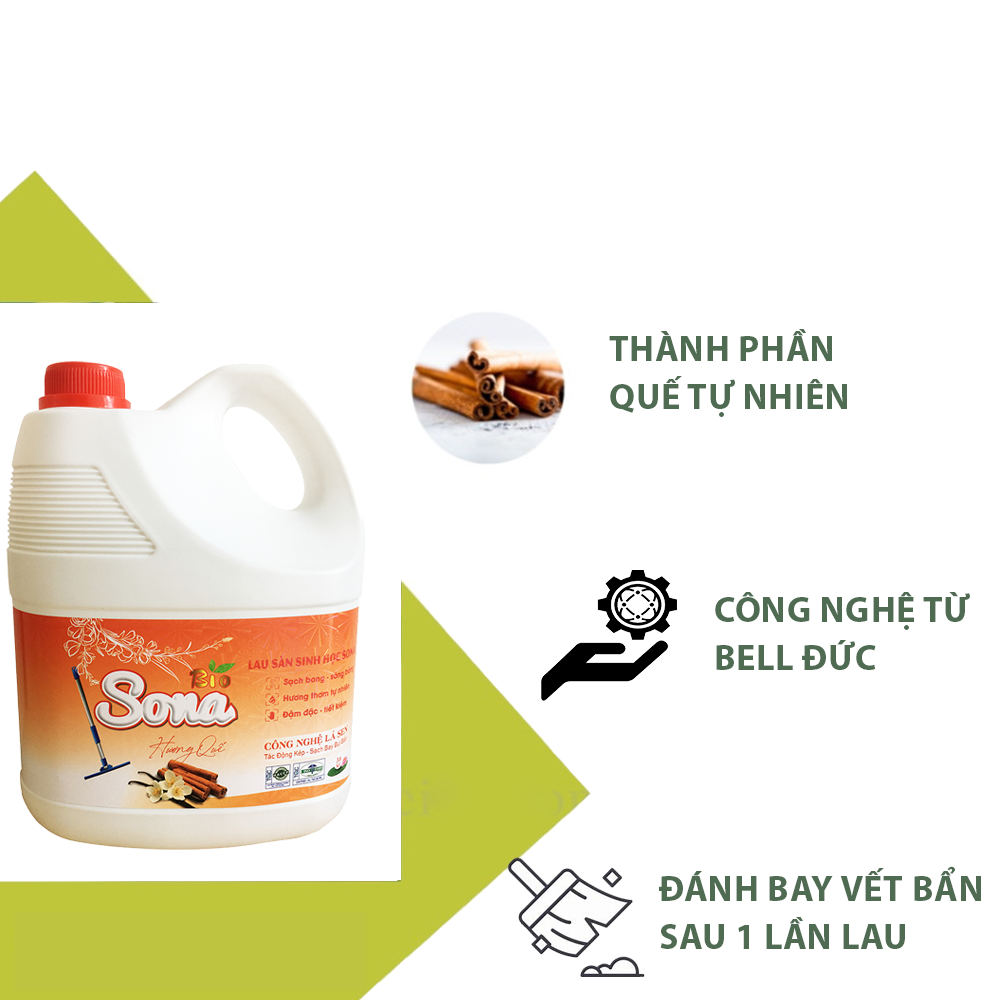 Nước lau nhà hương quế/ hương chanh sả 3,6kg hữu cơ lau sàn sạch bong ngát hương thơm