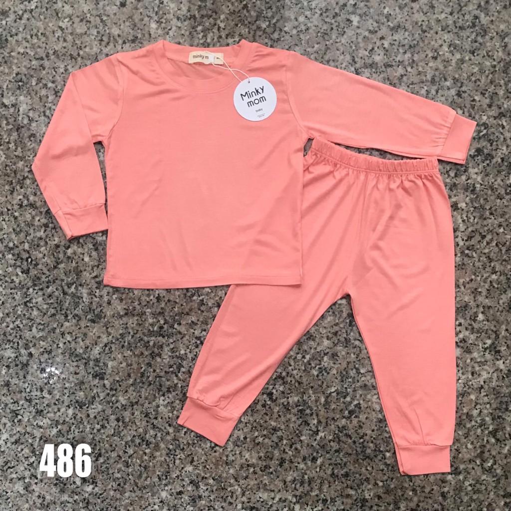 Bộ thun lạnh dài tay Minky Mom cho bé trai và bé gái từ 8-32KG.