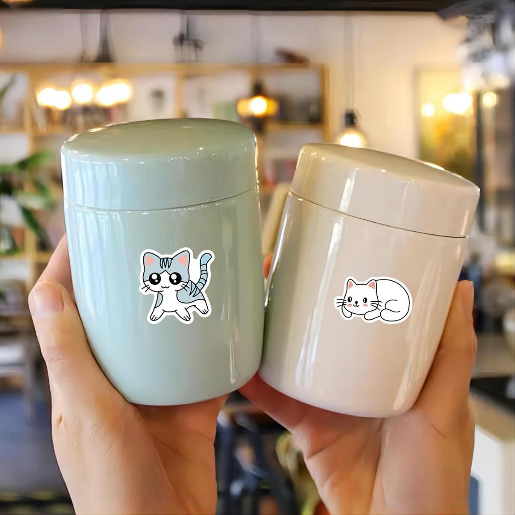 Sticker MÈO NGỐ hàn quốc hoạt hình cute trang trí mũ bảo hiểm,guitar,ukulele,điện thoại,sổ tay,laptop