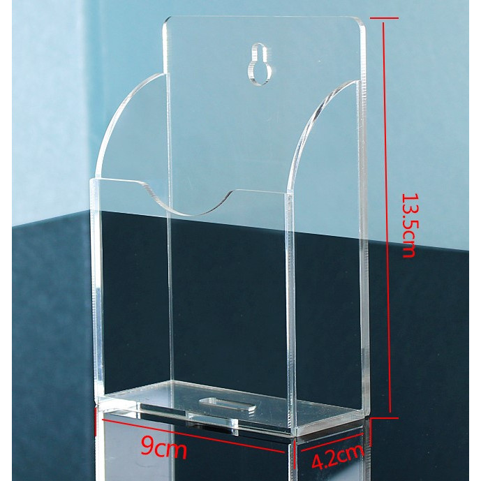 Hộp mica treo tường đựng điện thoại, remote tivi, máy lạnh, quạt (có lỗ sạc pin)