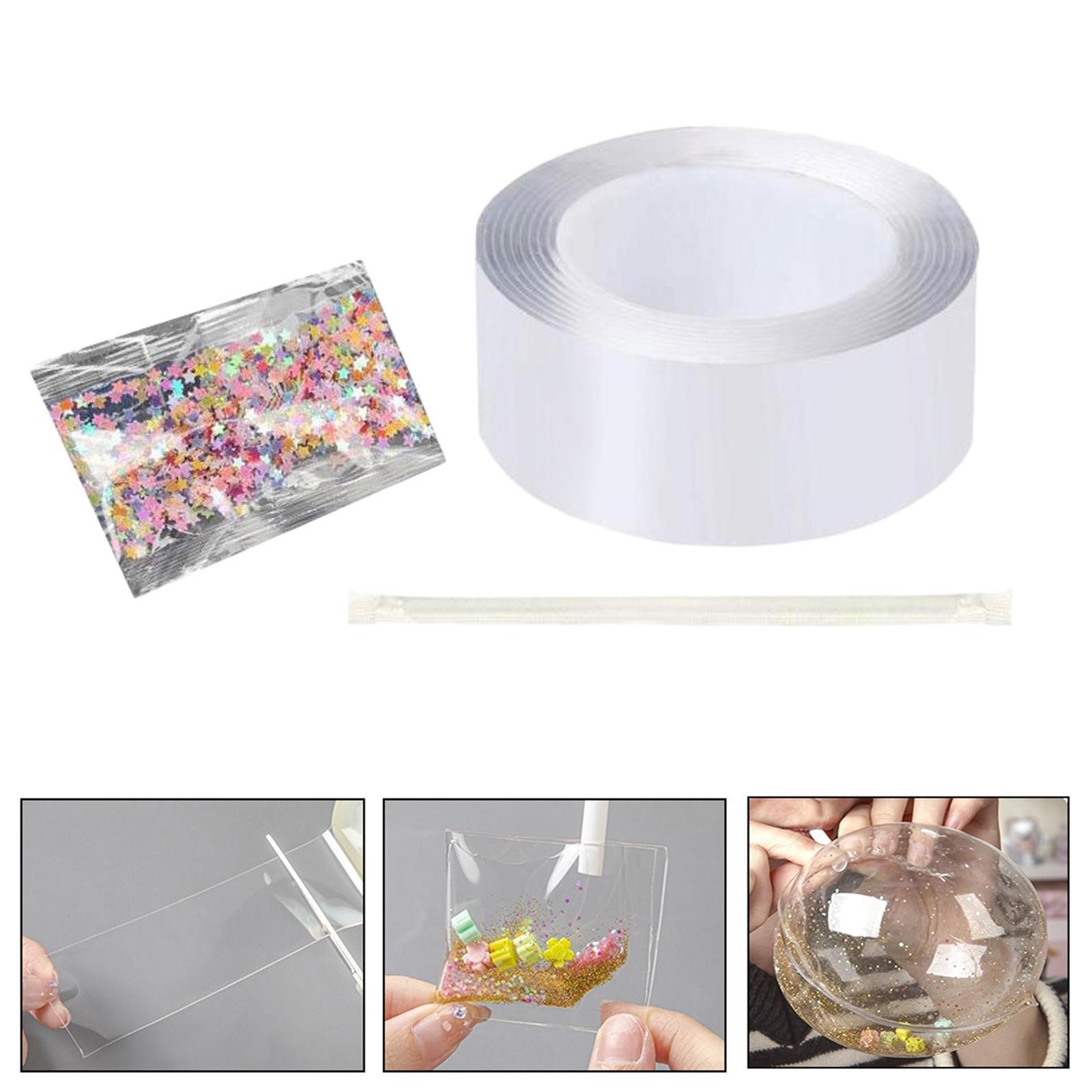 Clear Double Sided Tape Reusable for Blowing Bubble Picture Decoration