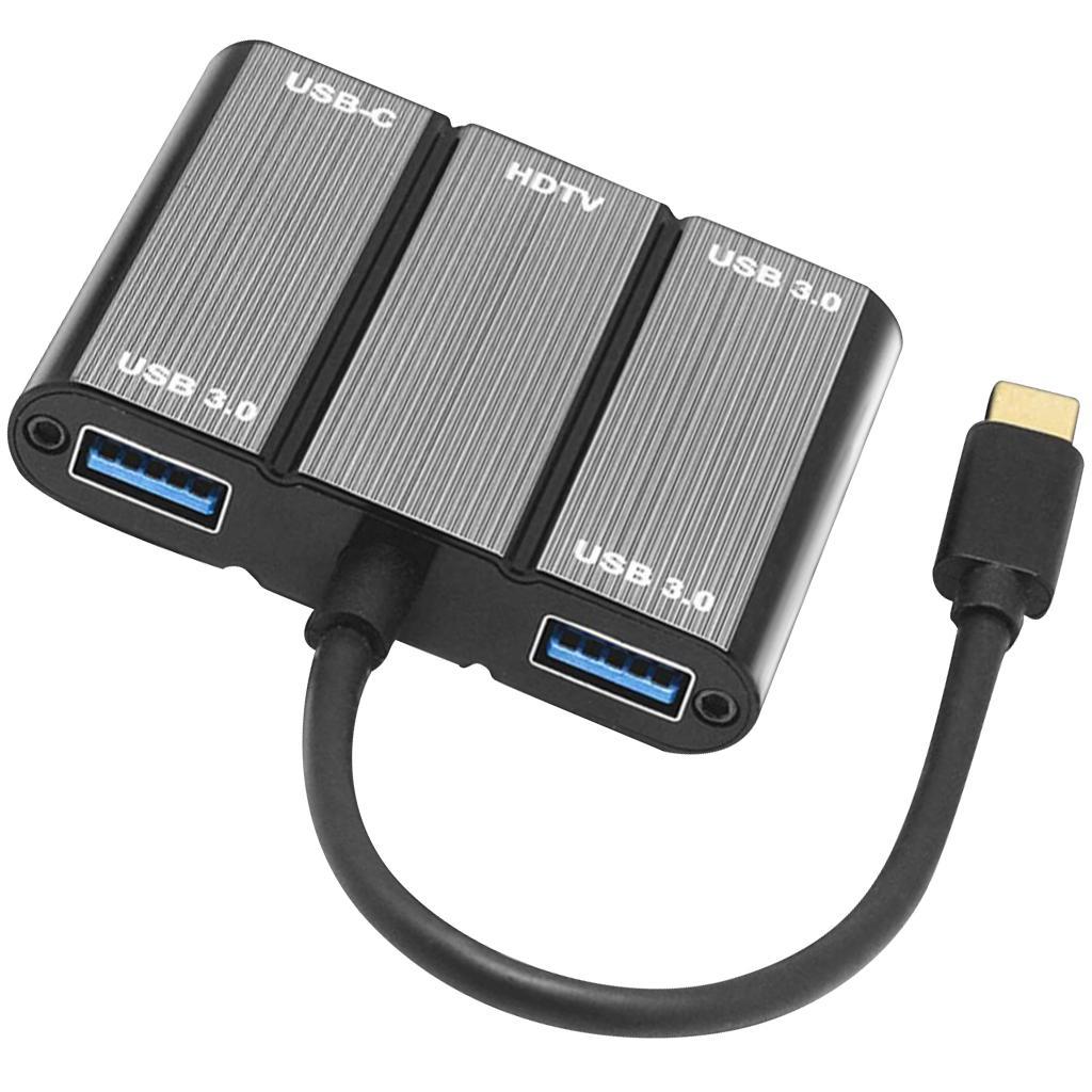 USB Multiport Hub Converter with 4K HDTV Output, 3 USB3.0 Ports, USB-