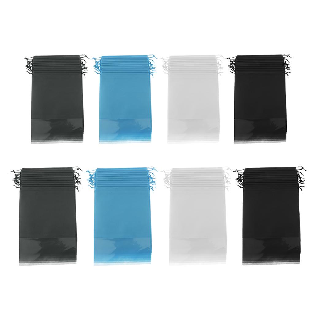 2X 12 Portable Drawstring Pouch Travel Storage Clothes Luggage Shoe Bag Black