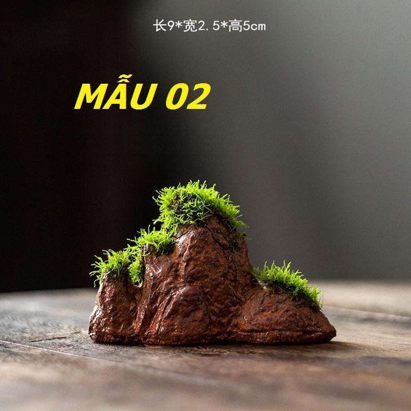 Chậu gốm set Tiểu cảnh - Set bán cạn - - Đá thấm thủy set rêu - Cấy rêu - Trang trí non bộ - Tiểu cảnh